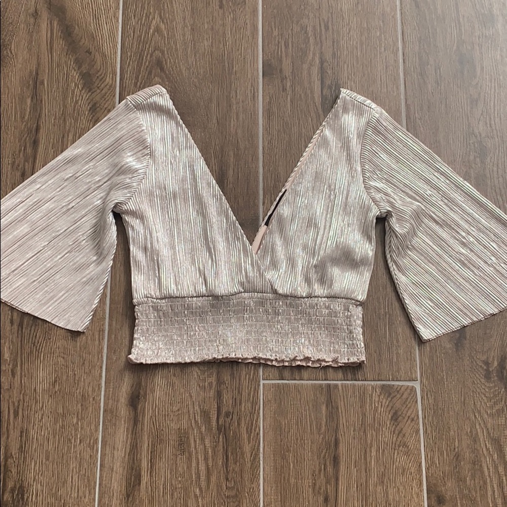 Forever 21 Gold Crop Top Size Small